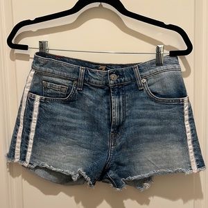 7 for All Mankind Denim Shorts with white stripes